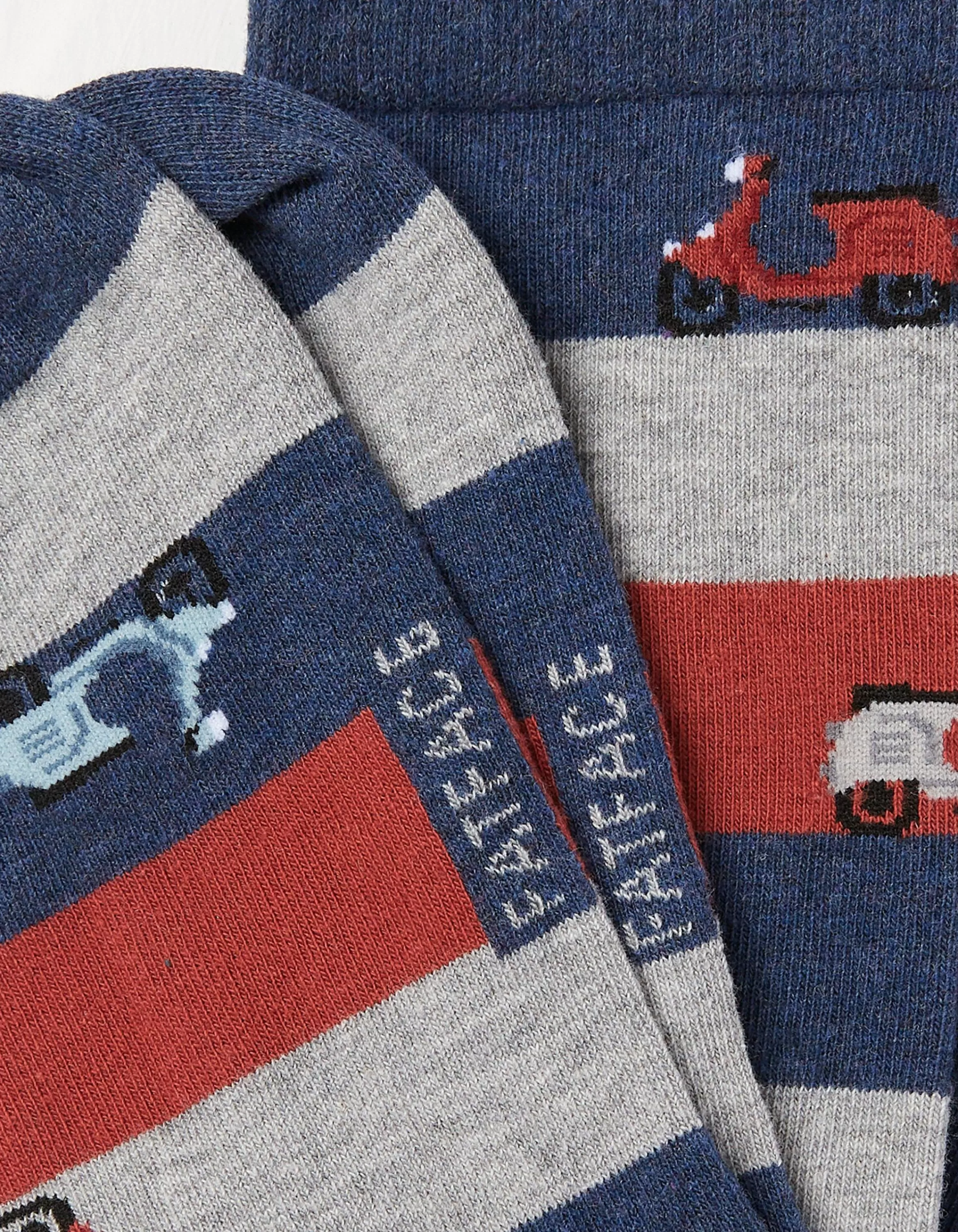 New FatFace 1 Pack Moped Stripe Socks Navy
