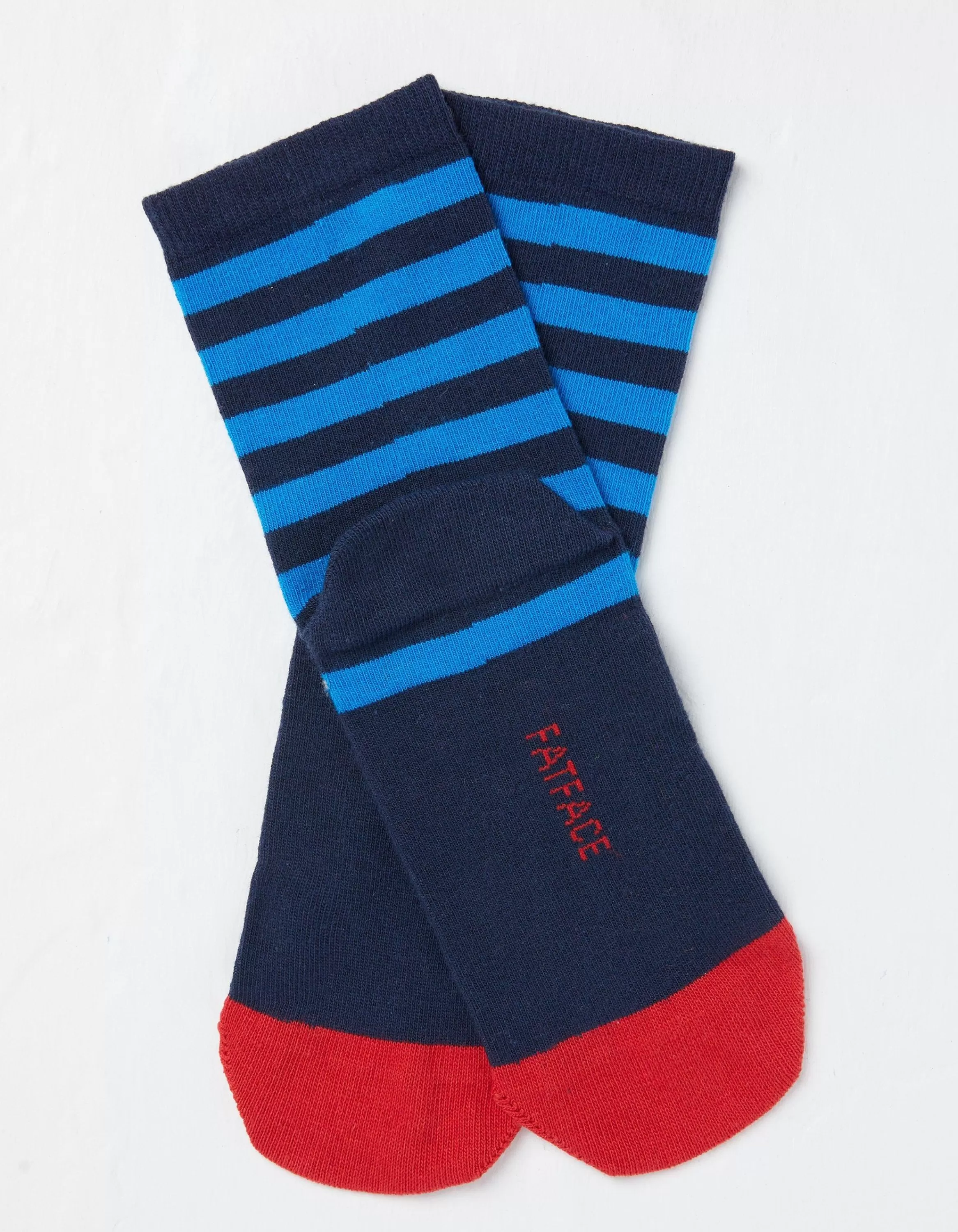 New FatFace 1 Pack Wilfred Woolly Mammoth Stripe Socks Navy