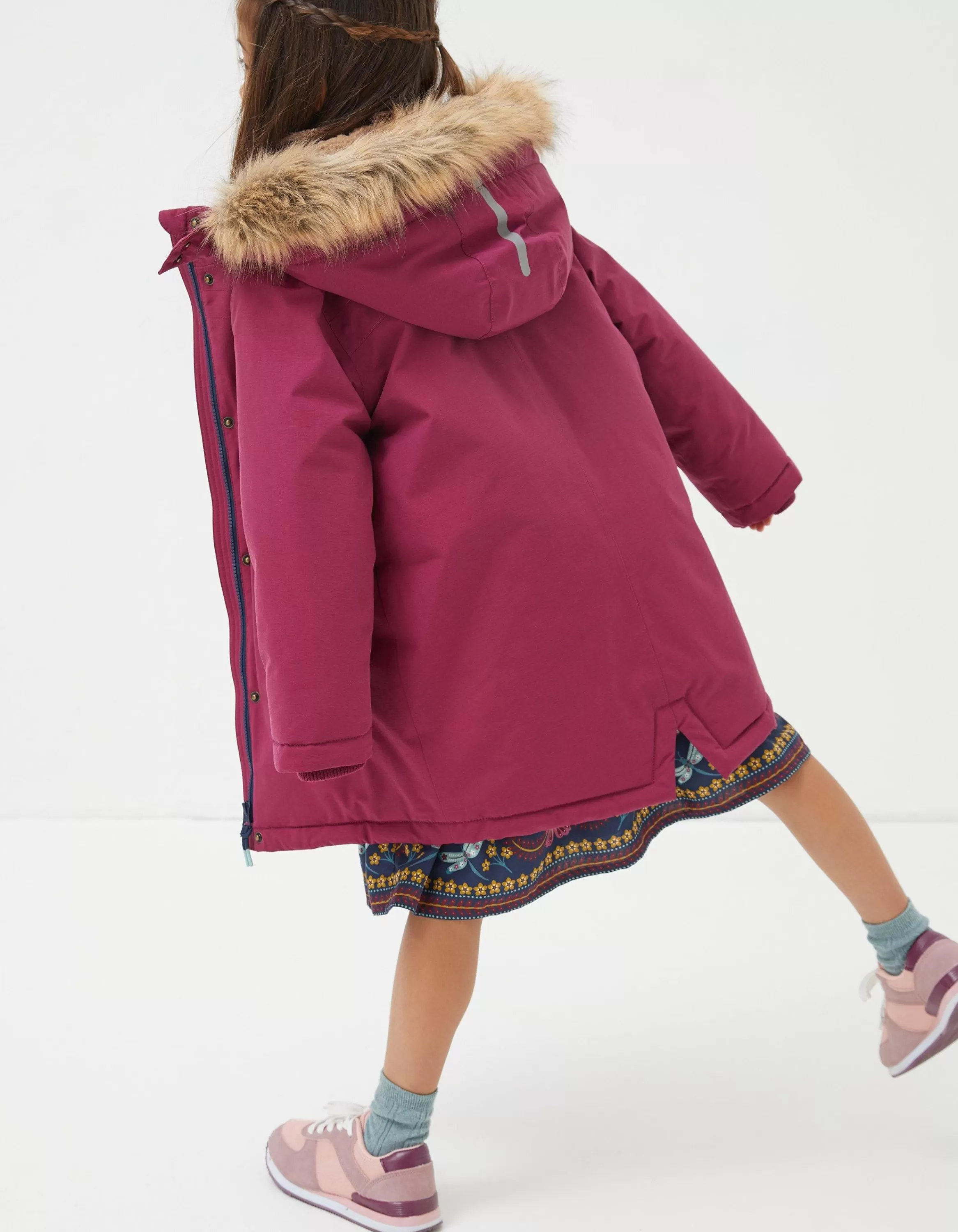 Cheap FatFace Addison Waterproof Coat Berry Pink