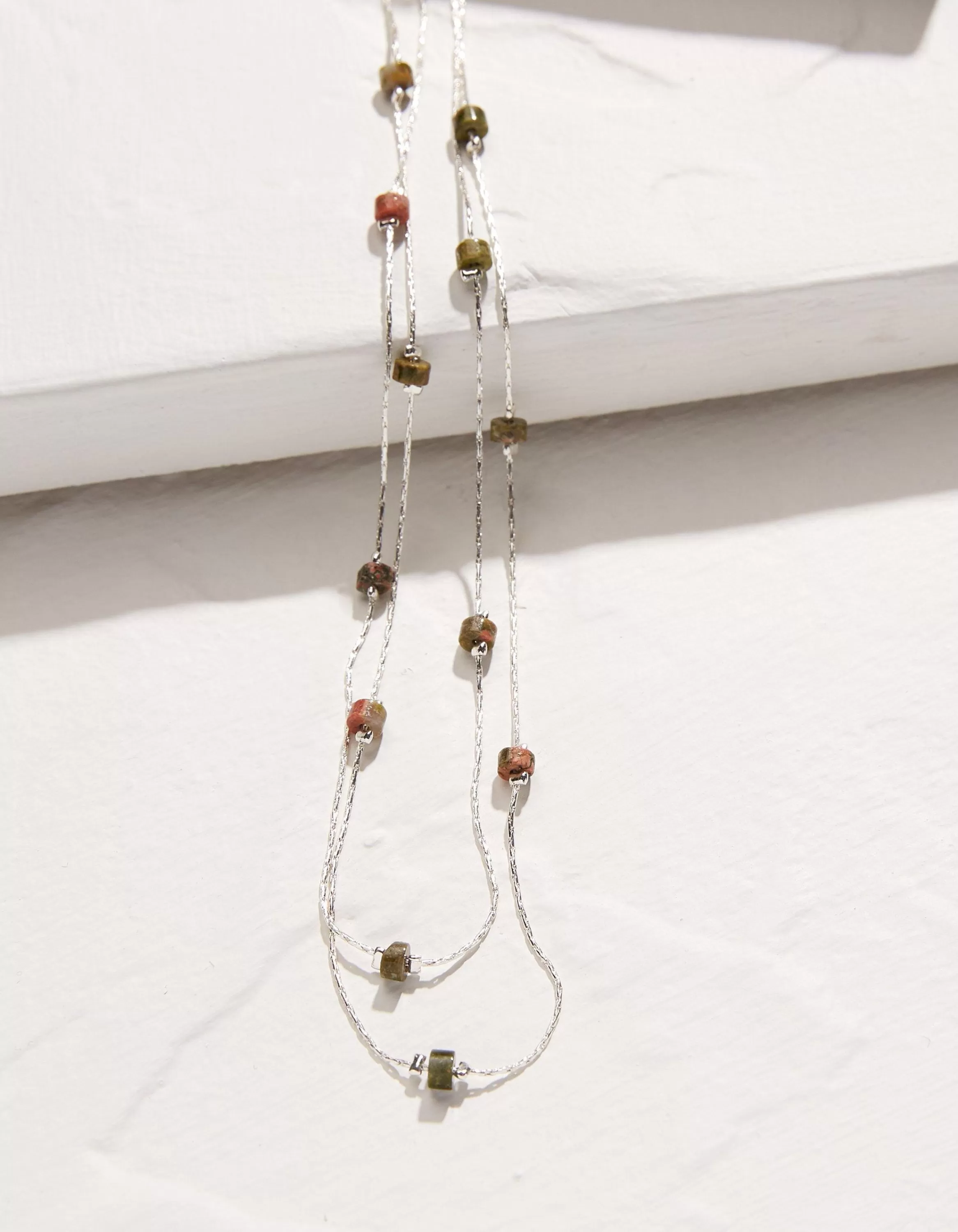 Clearance FatFace Bead Layered Necklace Silver