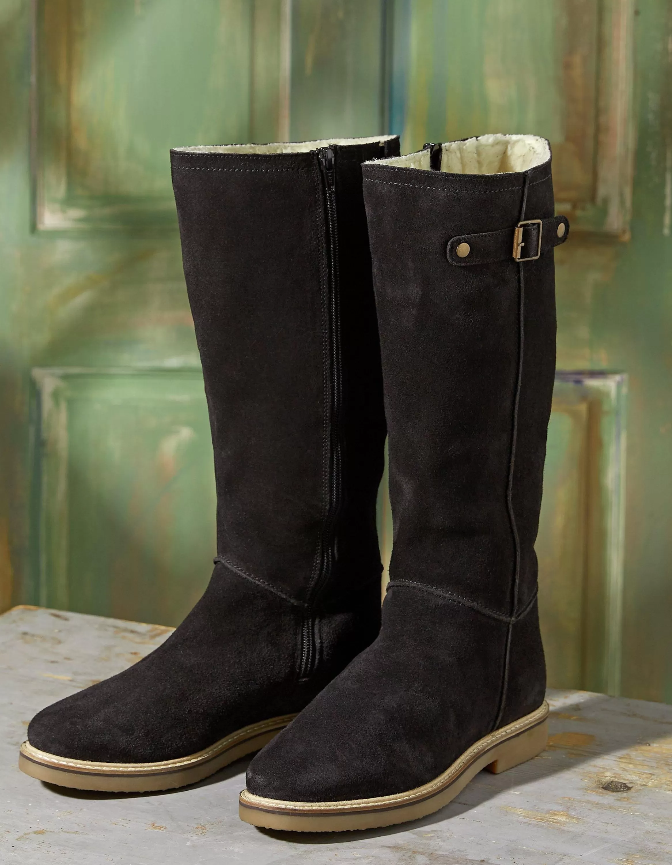 Discount FatFace Calista Knee High Boots Black