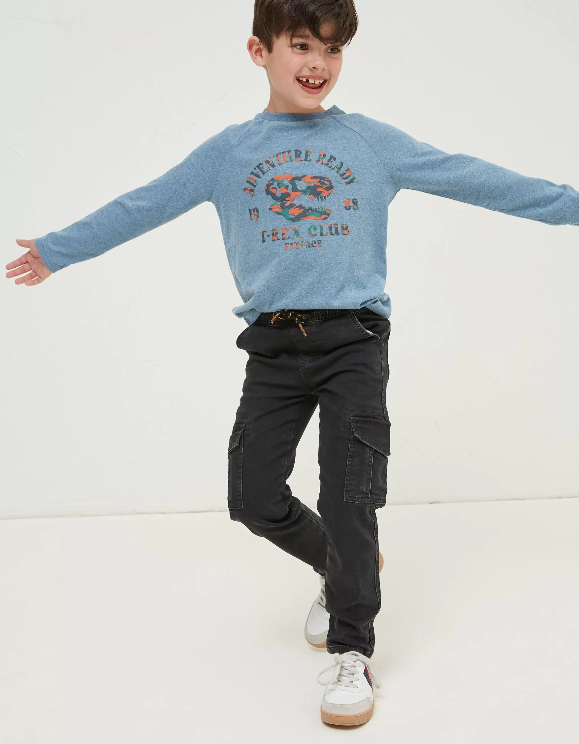 Shop FatFace Camber Cargo Jeans Black