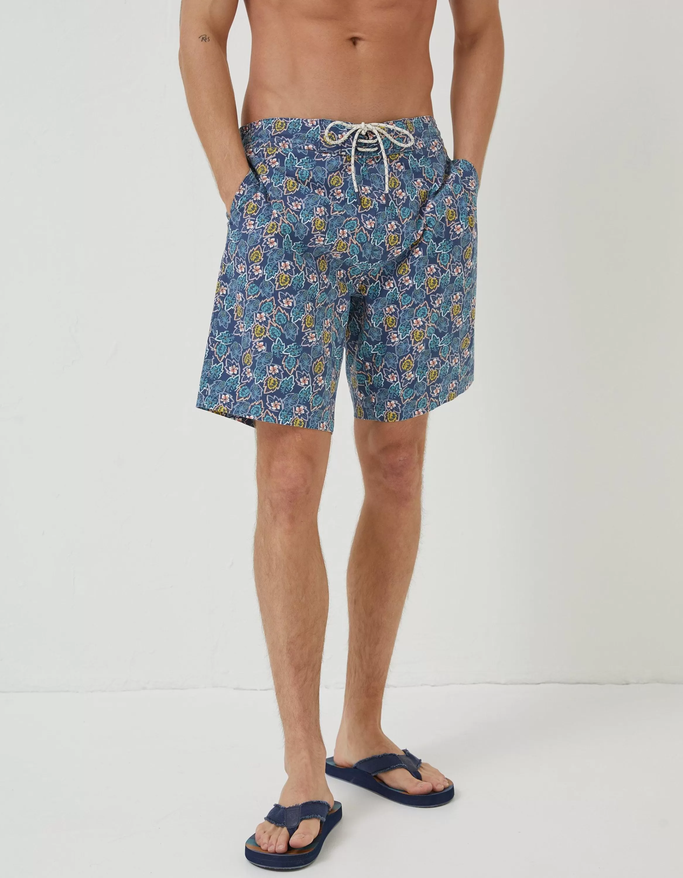 Outlet FatFace Camber Pineapple Swim Shorts Navy