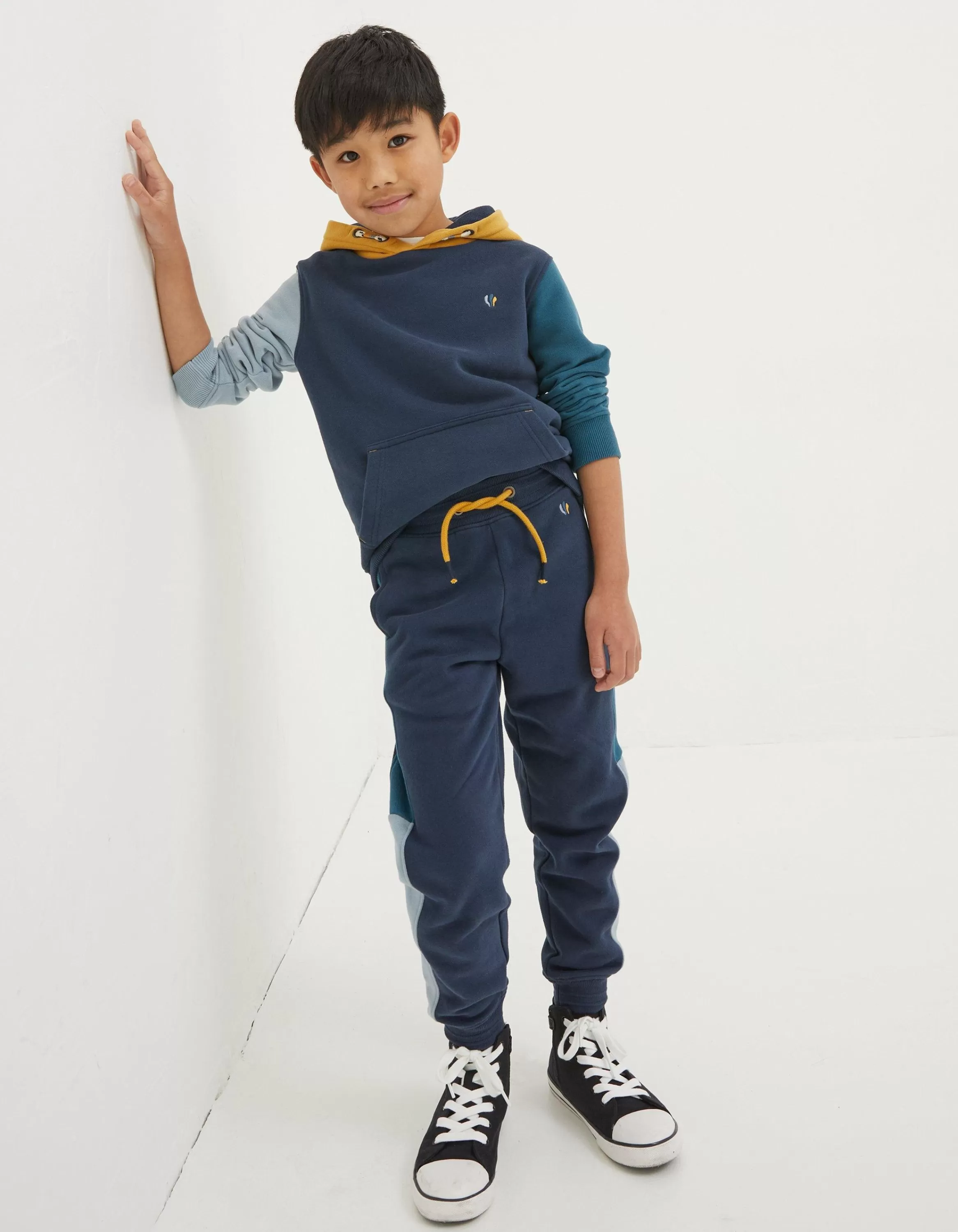 Sale FatFace Colour Block Joggers Navy