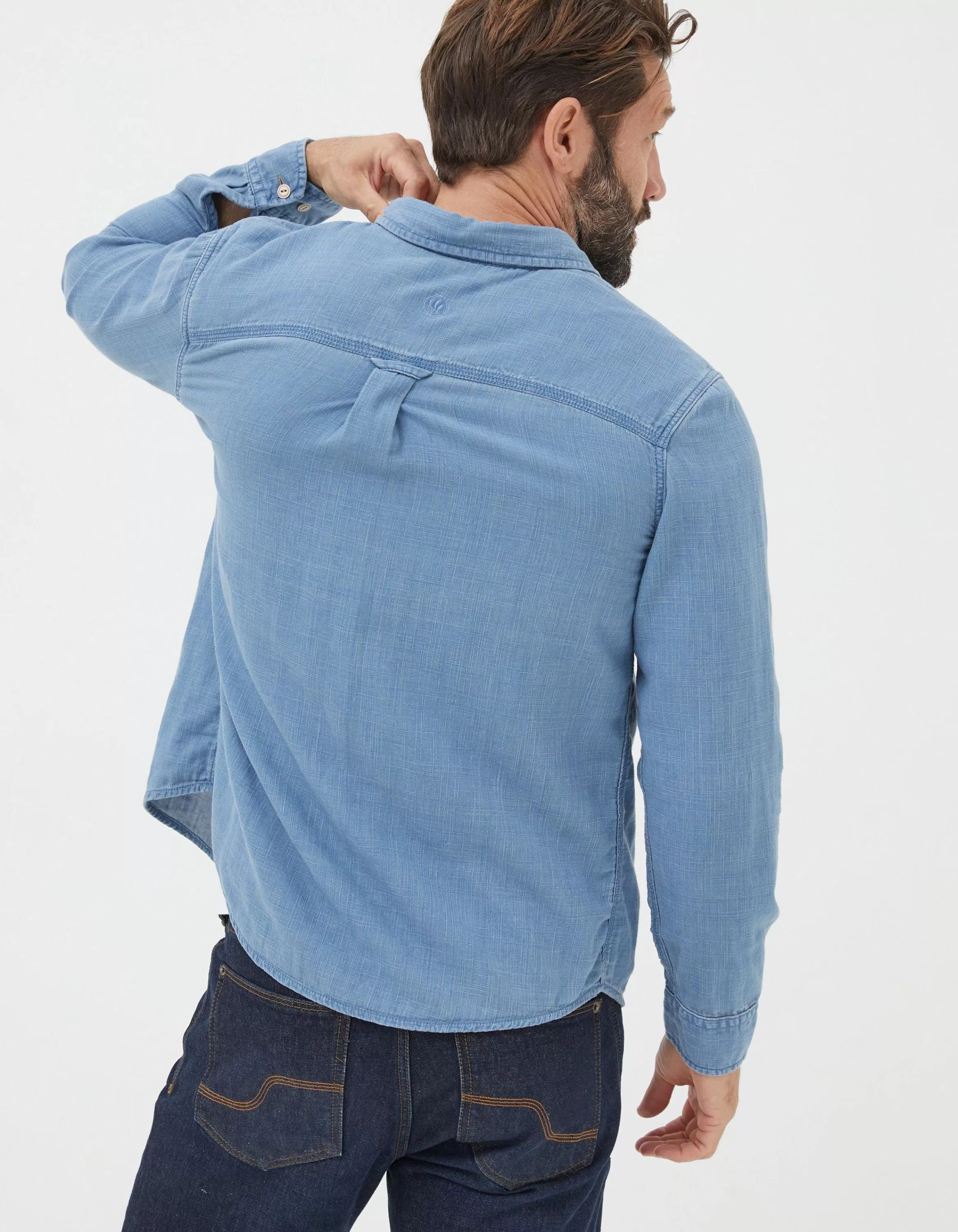 Fashion FatFace Drayton Indigo Shirt Light Denim Blue