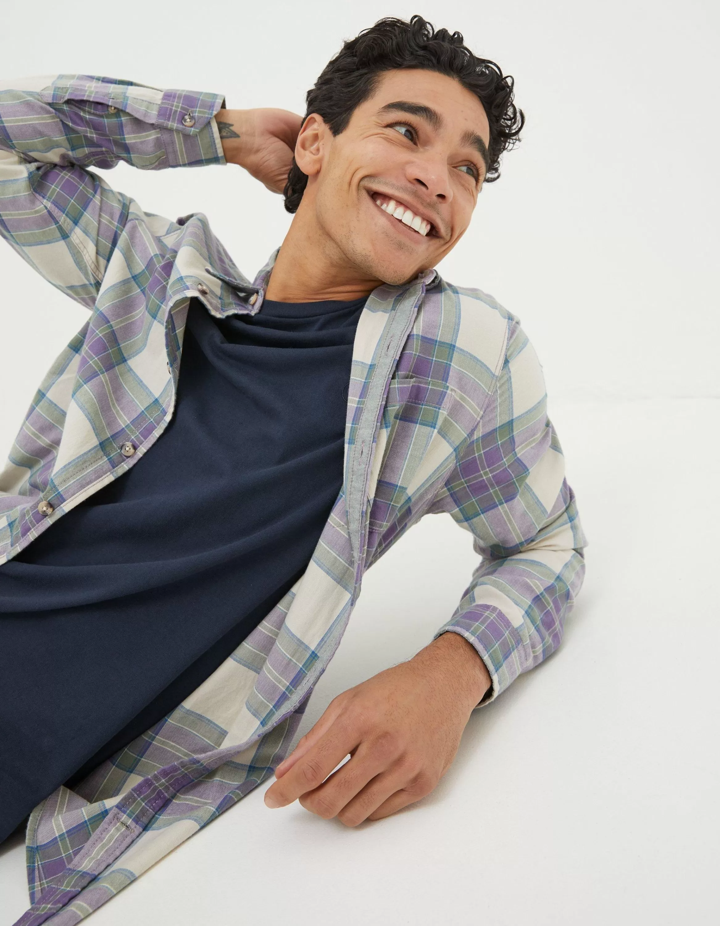 Store FatFace Frensham Check Shirt Purple