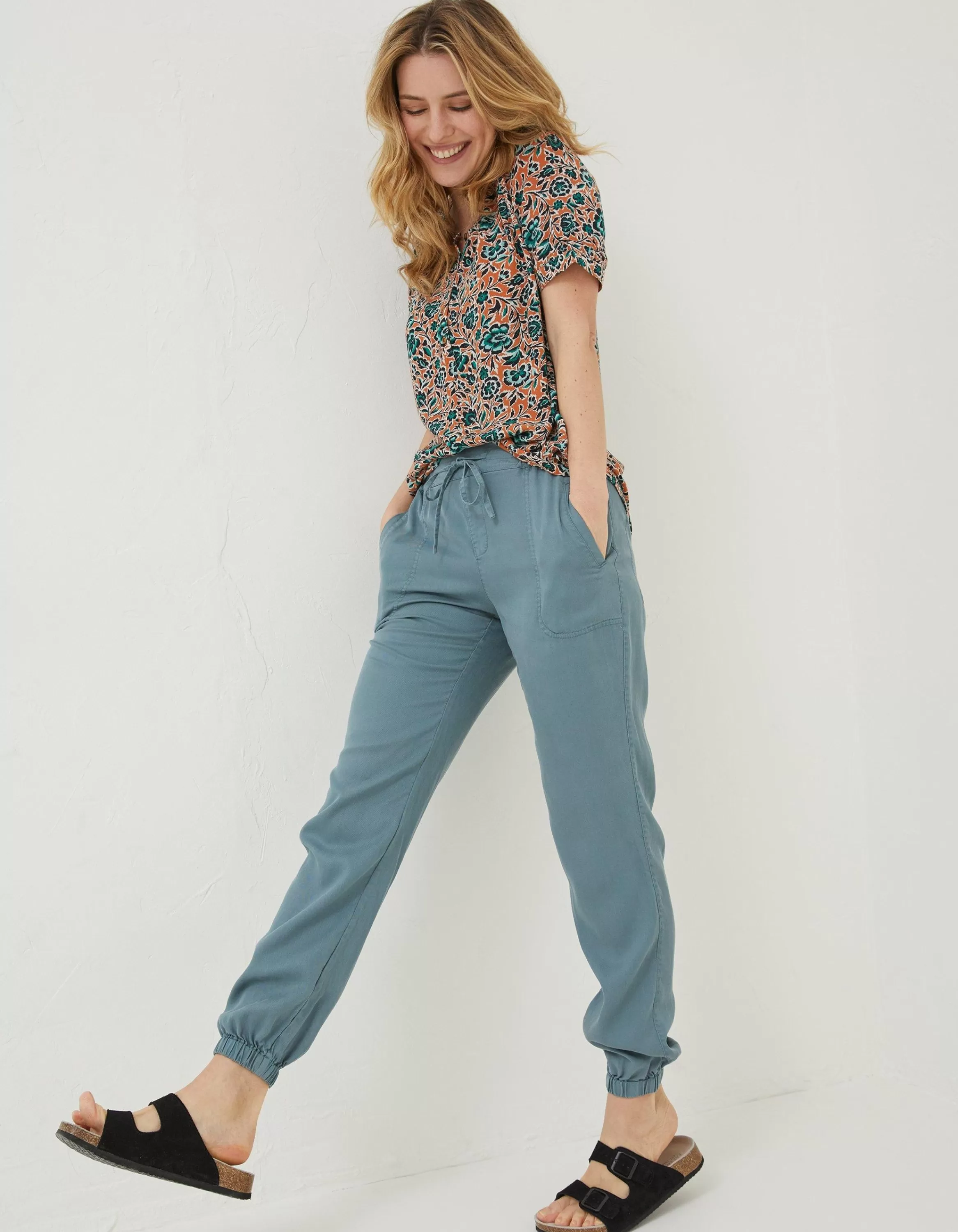 Hot FatFace Lyme Plain Joggers Green