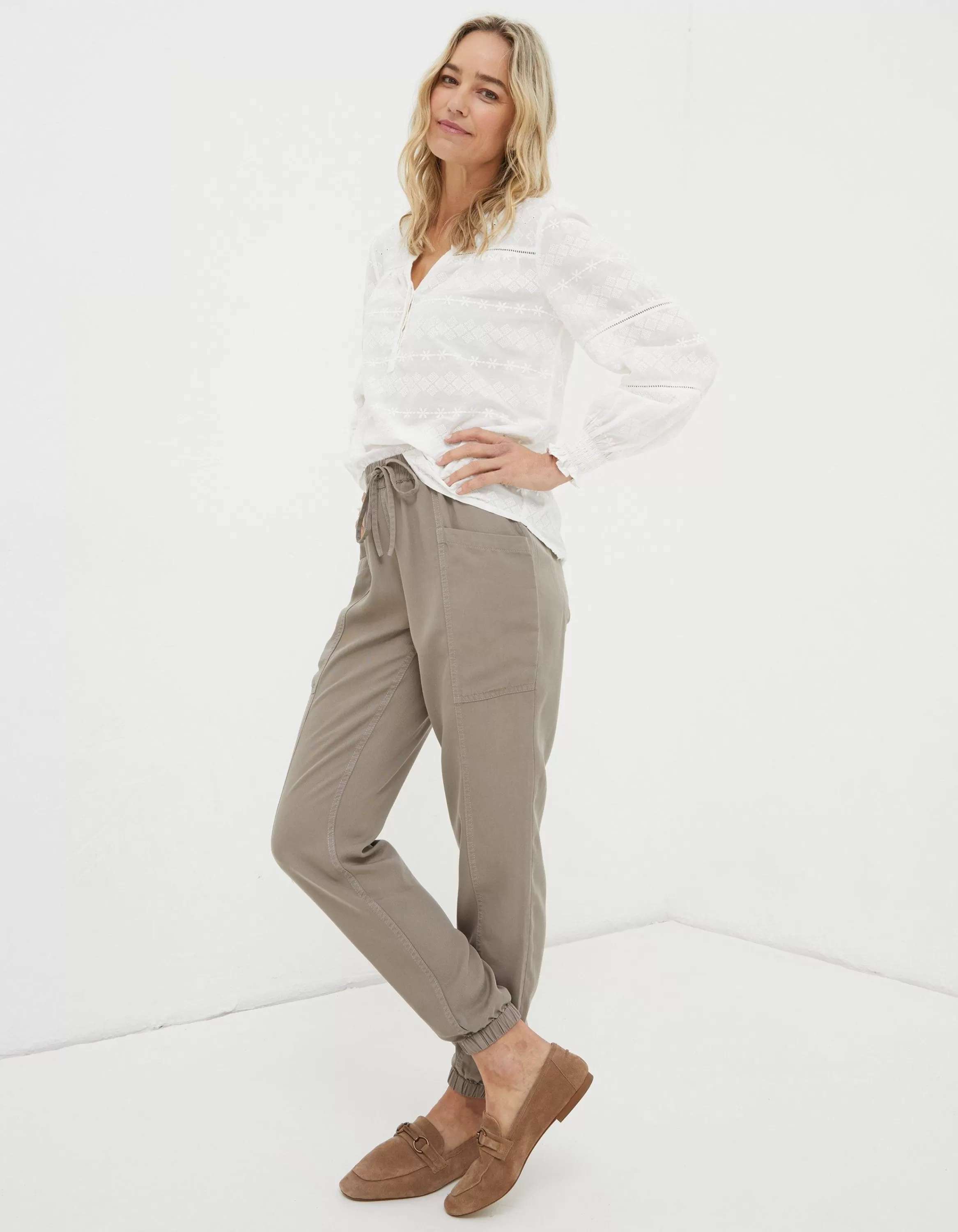 Store FatFace Poppy Embroidered Blouse Ivory