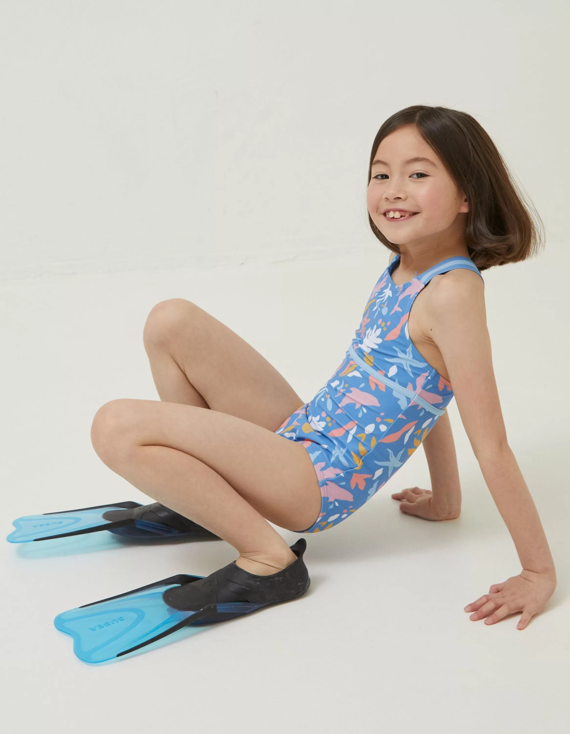 Store FatFace Sea Scape Swimsuit Bright Blue