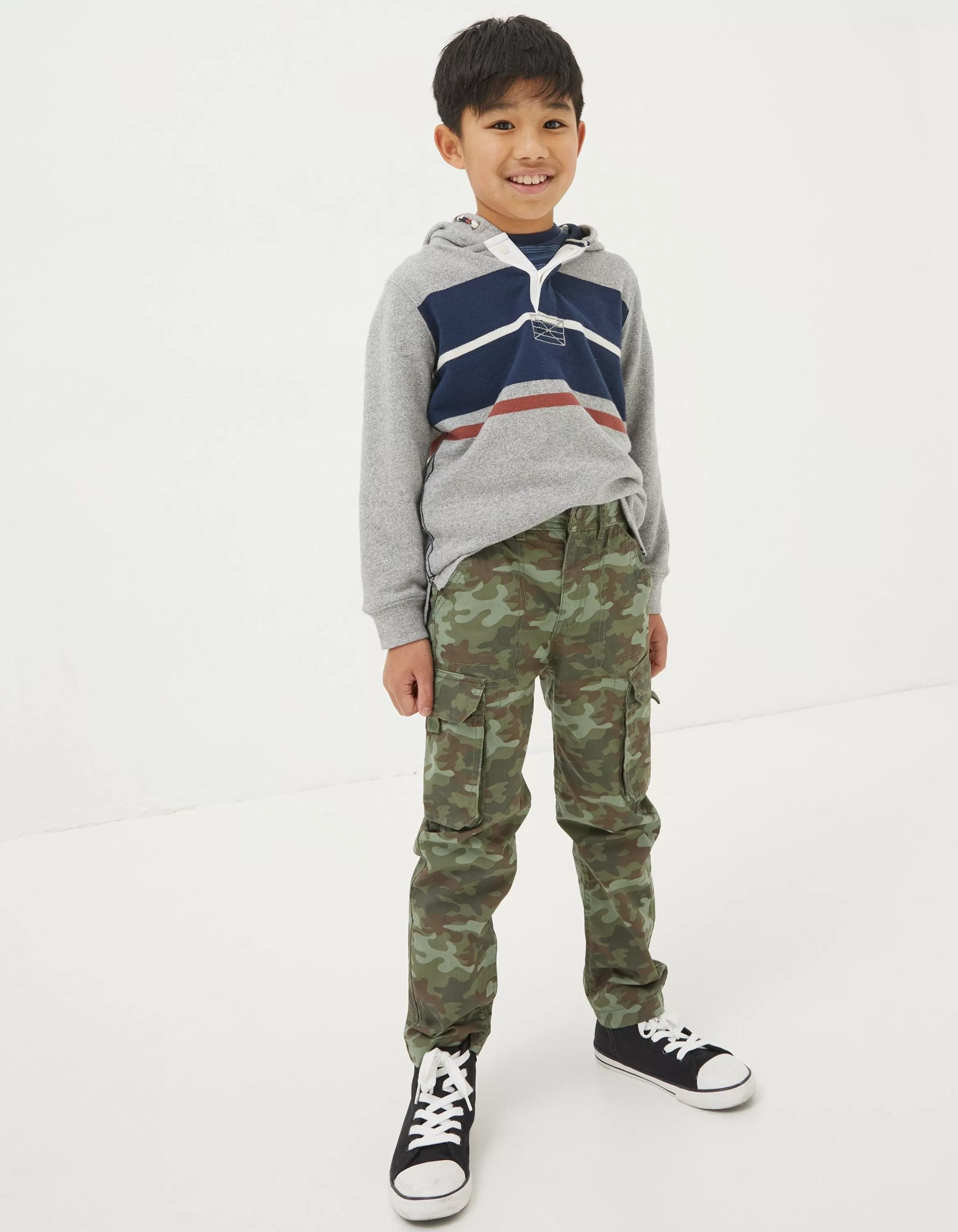Outlet FatFace Shipton Camo Cargo Trousers Khaki Green