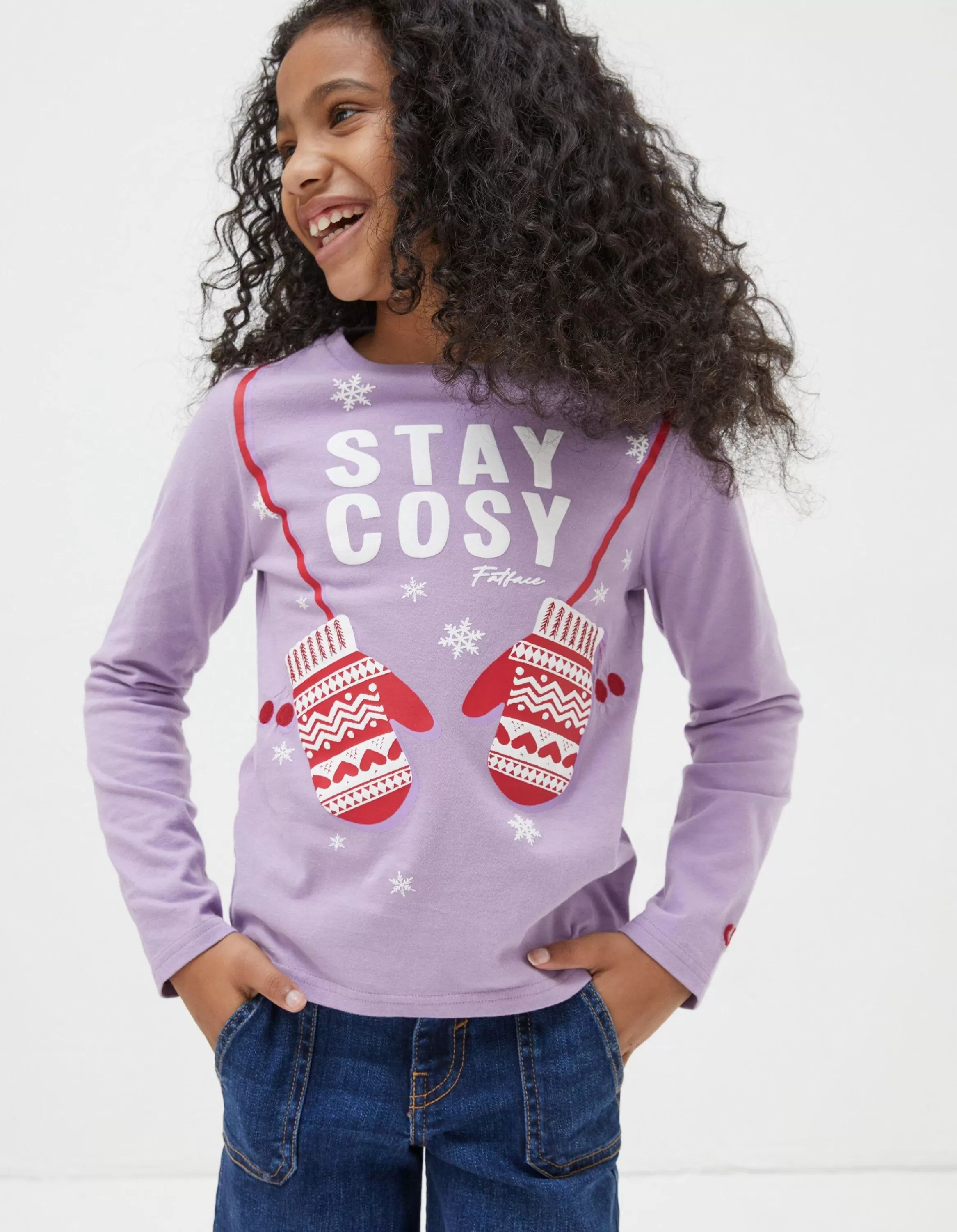 Store FatFace Stay Cosy T-Shirt Lilac