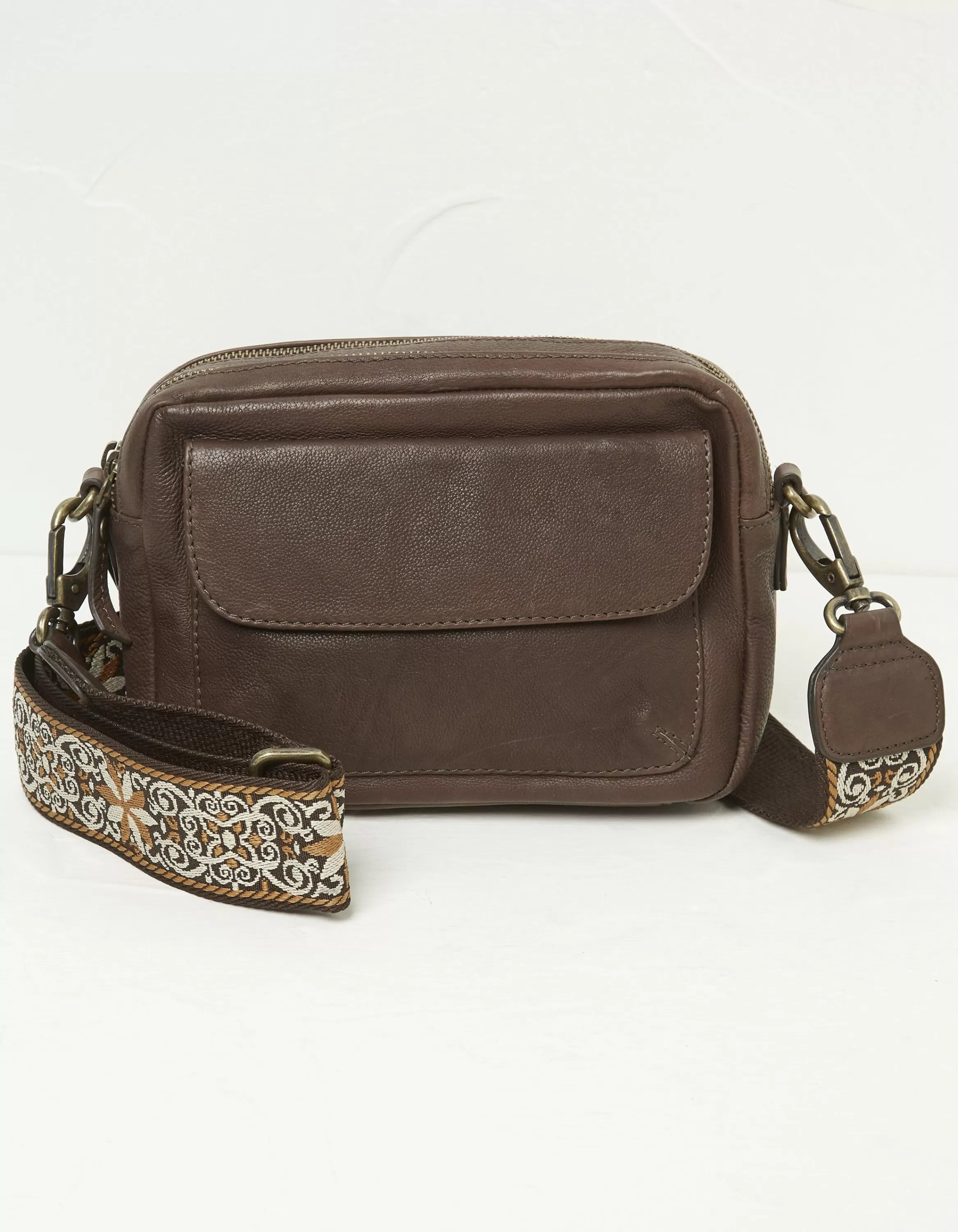 Store FatFace The Oslo Camera Bag Ornate Strap Chocolate Brown