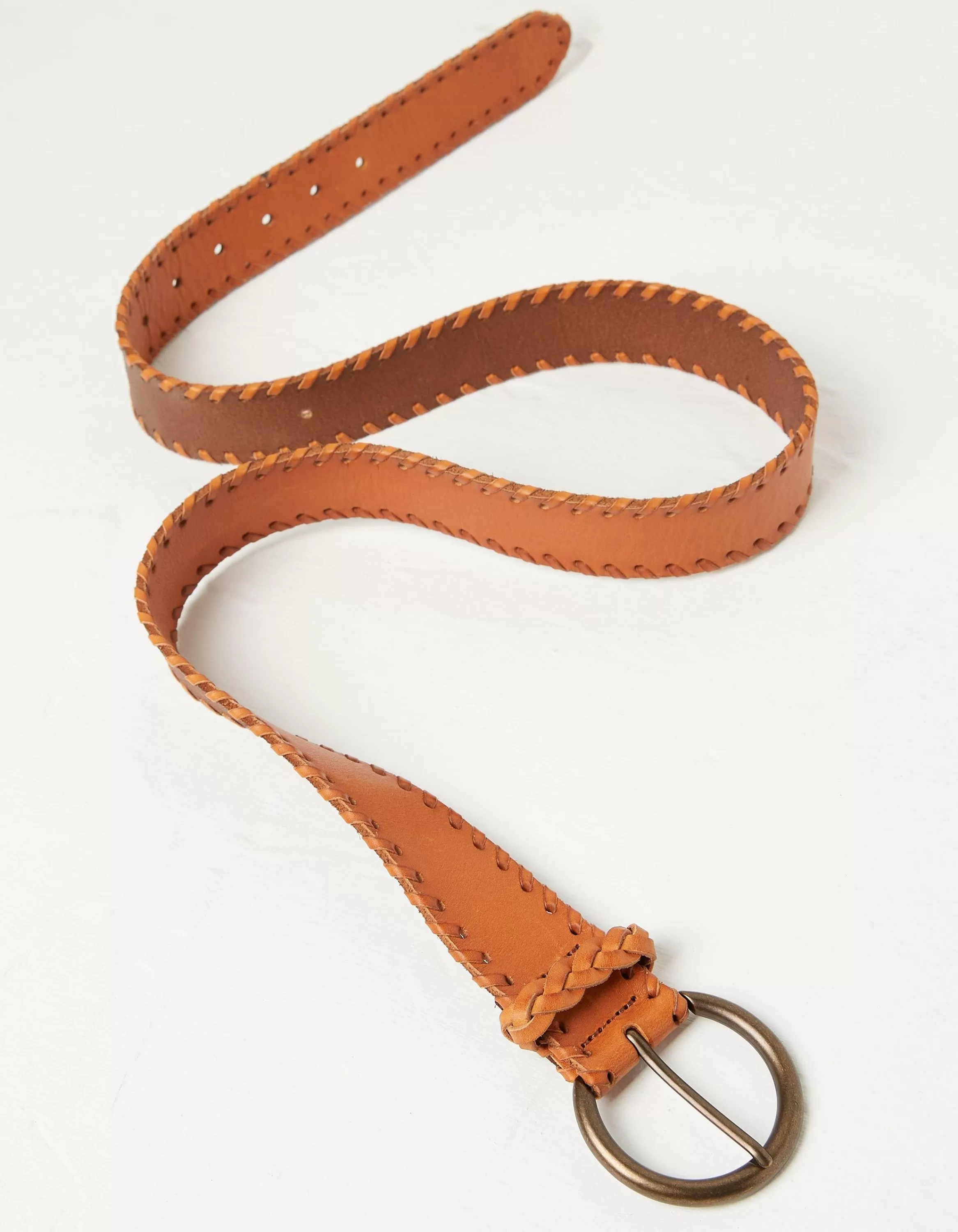 Store FatFace Whipstitch Western Belt Tan
